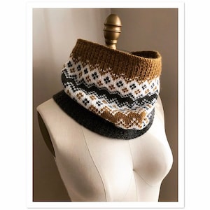 Farewell Autumn cowl PATTERN, knitting pattern, knit cowl pattern, colorwork cowl pattern, diy instructions, instant download pdf