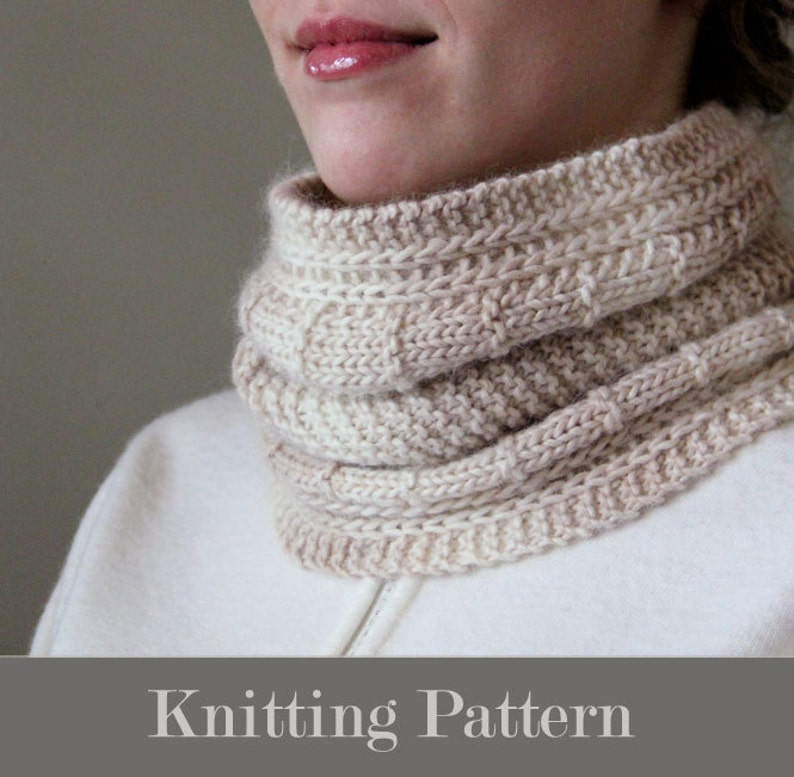 Alpeco Cowl PATTERN, knitting pattern, knit pattern, cowl pattern, brioche cowl PATTERN, diy cowl, instant download pdf DIY instructions image 1