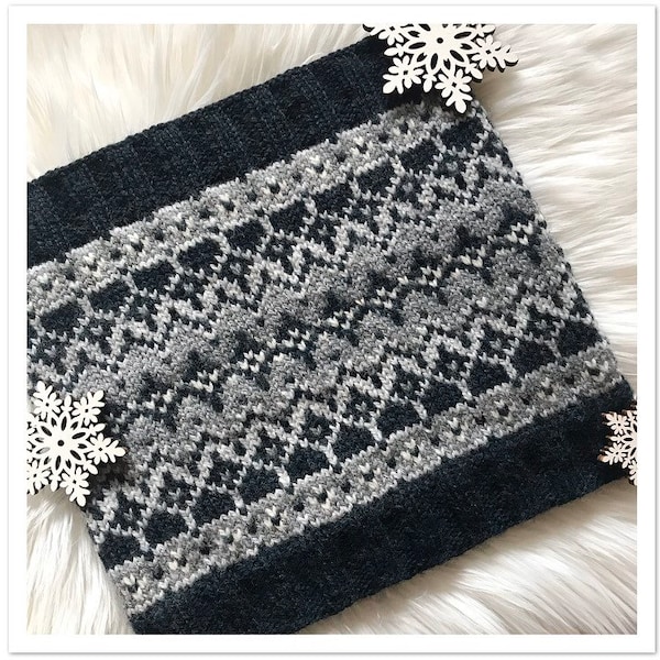 Warm in Woolstok cowl knitting PATTERN, knit cowl pattern, knitted cowl pattern, colorwork pattern, diy instructions, instant download pdf