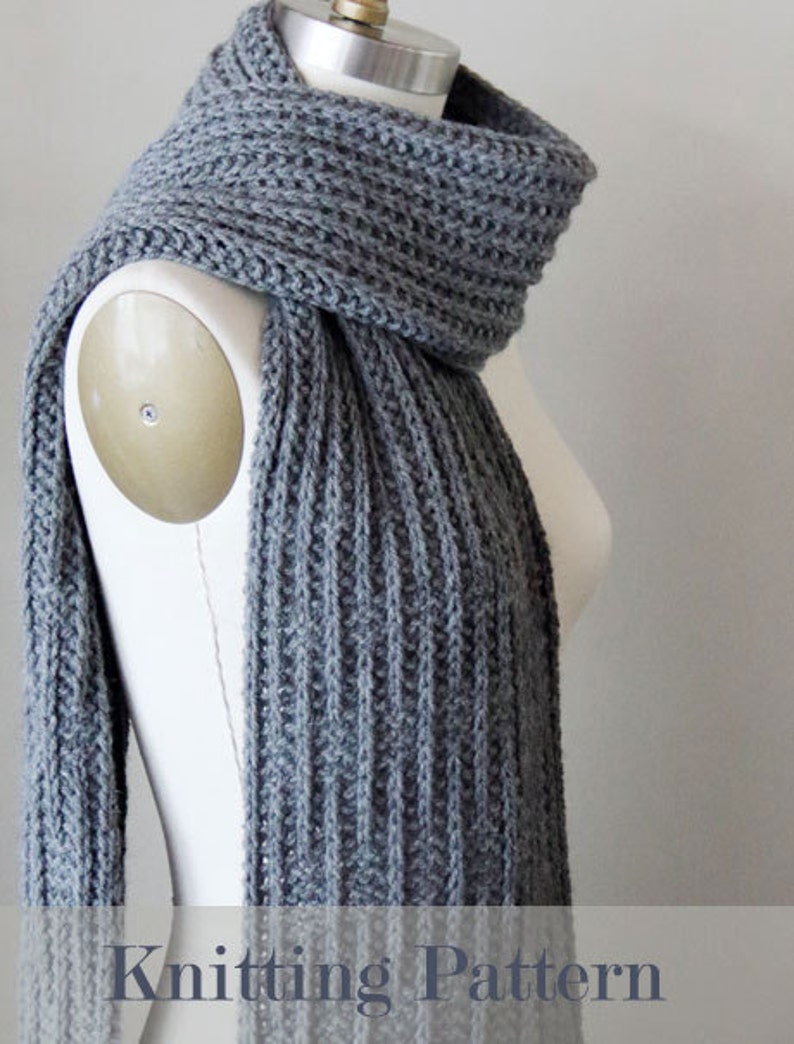 Dash of Brioche scarf PATTERN, knit scarf pattern, knitted scarf pattern, brioche scarf pattern, instant download pdf DIY instructions image 1