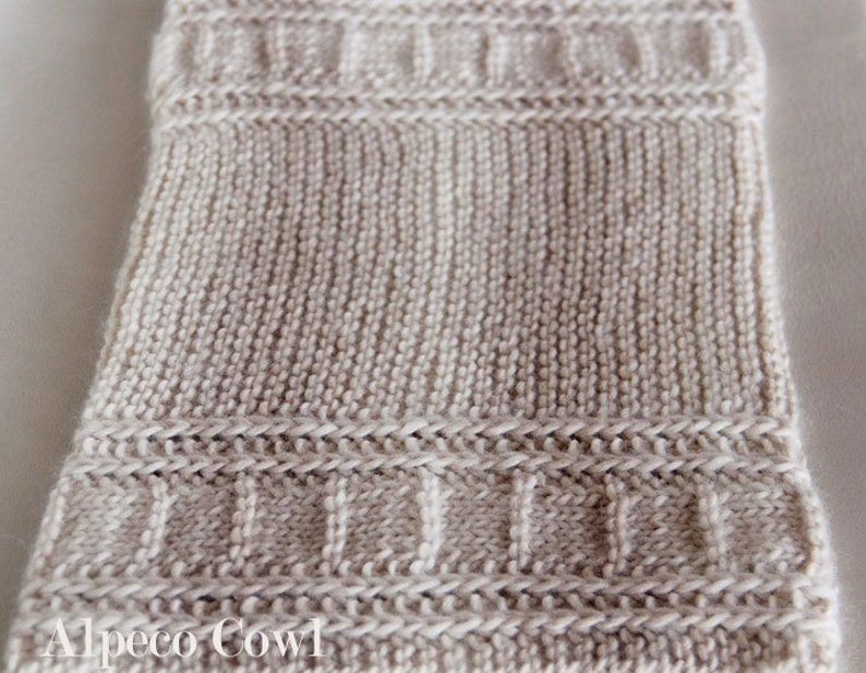 Alpeco Cowl PATTERN, knitting pattern, knit pattern, cowl pattern, brioche cowl PATTERN, diy cowl, instant download pdf DIY instructions image 2