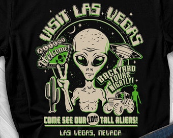 UFO Shirt, UFO tshirt, alien shirts, uap Shirt Vegas Cotton T-Shirt Mens Unisex Adult Sizes