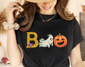 Halloween Boo Shirt, Halloween Ghost Shirt, Halloween Pumpkin Shirt, Cute Halloween Shirt, Spider Halloween Shirt, Funny Halloween Shirt