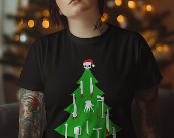Camiseta navideña de terror y terror para hombre y mujer.