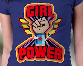 Girl Power Shirt Ladies Women's Wonder Woman Inspired T-Shirt Unisex and Ladies Fit Adult Sizes Super Hero