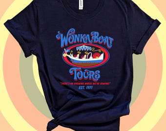 Sweet Candy Boat Tours Chocolate Factory Funny Logo Fine Cotton Jersey Mens and Ladies Unisex Adult Sizes it&#39;s the Unknown