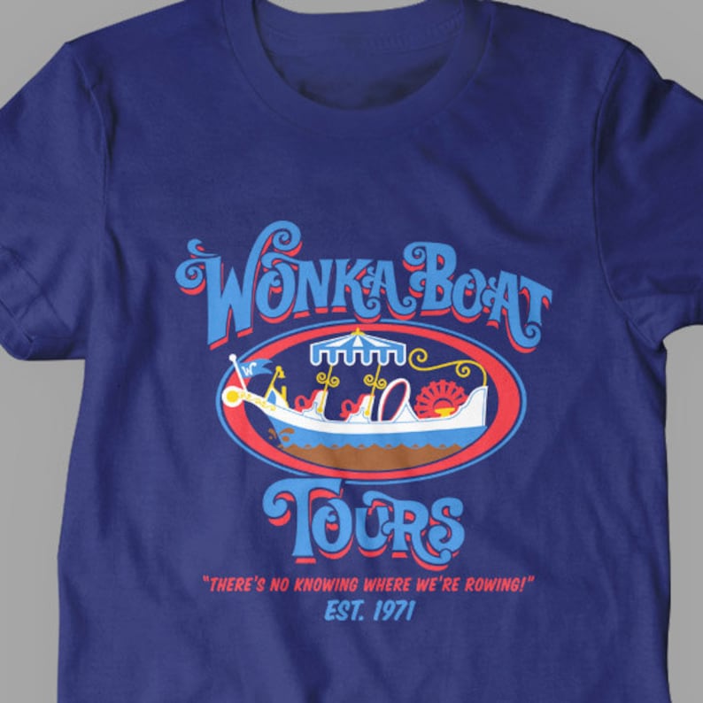 Sweet Candy Boat Tours Chocolate Factory Funny Logo Fine Cotton Jersey Mens and Ladies Unisex Adult Sizes it's the Unknown image 4