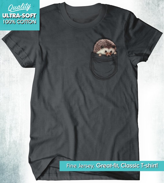 Hedgehog In Your Pocket T-Shirt - Funny Peeking Animal Tee Hedgehog In Your Pocket T-Shirt - Funny Peeking Animal Tee