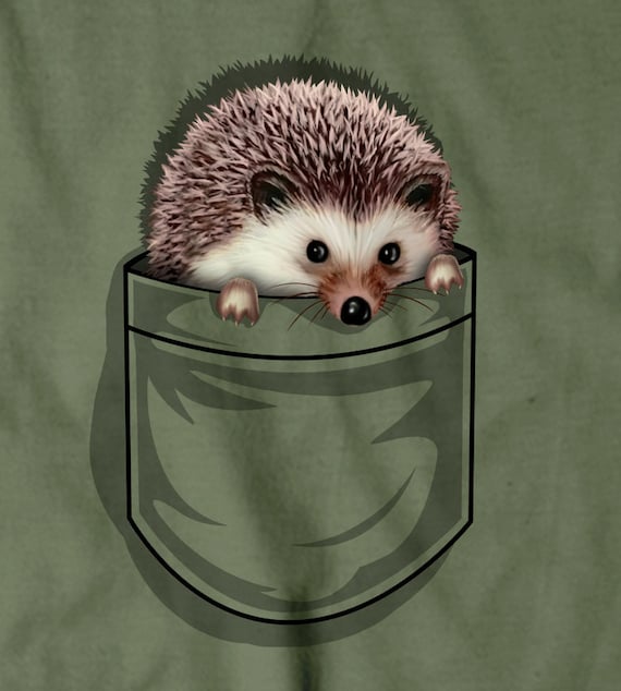 Hedgehog In Your Pocket T-Shirt - Funny Peeking Animal Tee Hedgehog In Your Pocket T-Shirt - Funny Peeking Animal Tee