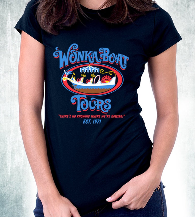 Sweet Candy Boat Tours Chocolate Factory Funny Logo Fine Cotton Jersey Mens and Ladies Unisex Adult Sizes it's the Unknown image 5