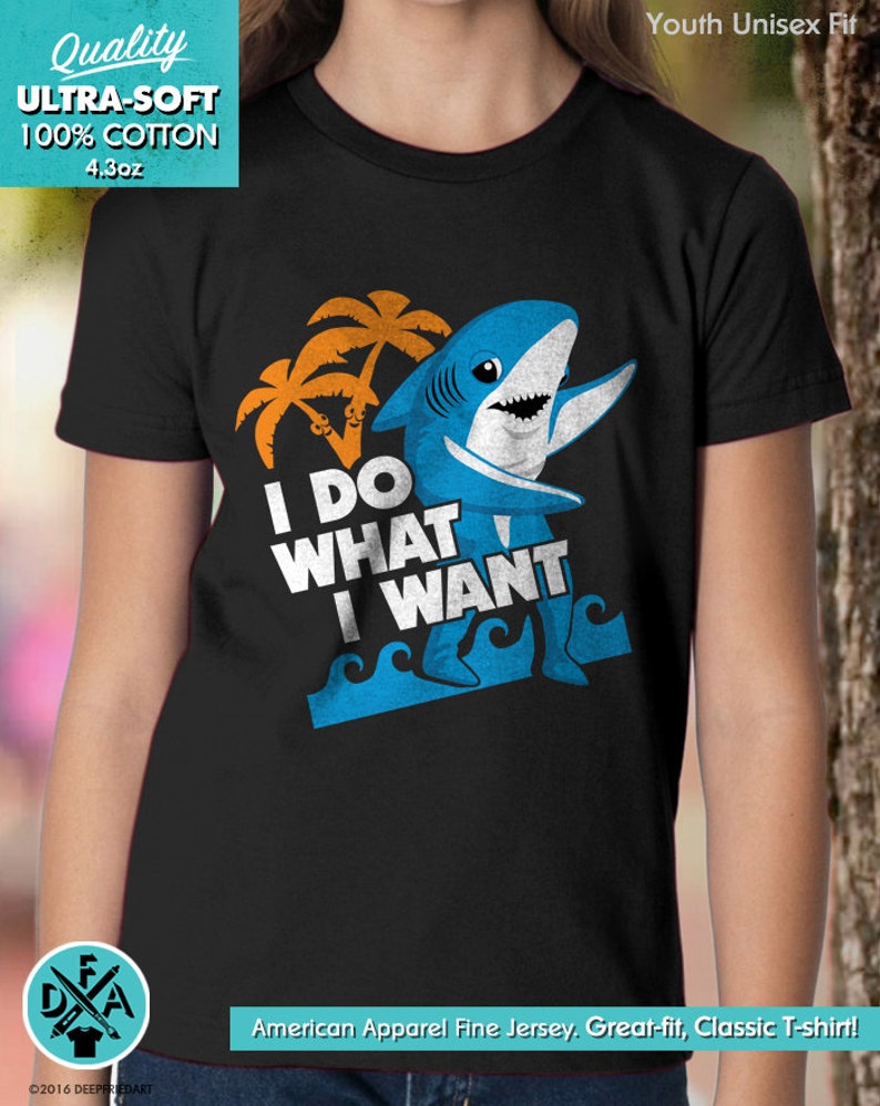 New Left Shark I Do What I Want Funny Youth Kids Shirt and Toddler Shirt Sizes image 1