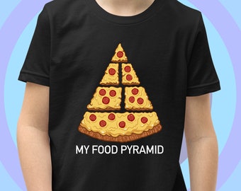 Pizza shirt, My Food Pyramid Pizza Lovers Kids T-Shirt, Fun Pizza Party Shirt for Kids and Toddlers