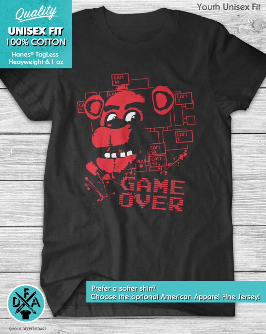 New FNAF Five Nights at Freddy's Game Over Youth Kids - Etsy