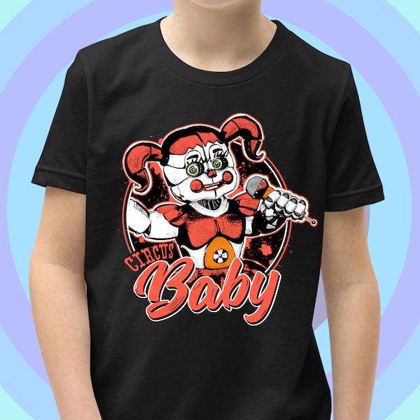 Scary Robot Baby Clown Tee Scary Video Game Kids and Toddler Sizes