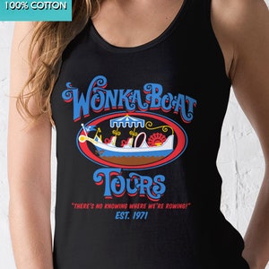 New Chocolate Factory Boat Tours Ladies Tank Top Movie Logo T-Shirt Funny Retro Movie Adult Women Tanks Shirt Sizes image 1