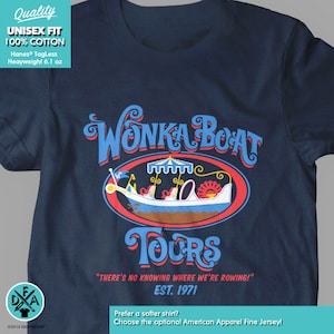 New Wonka Boat Tours Chocolate Factory Funny Logo Youth Kids Shirt and Toddler Willy Wonka Shirt Sizes image 1