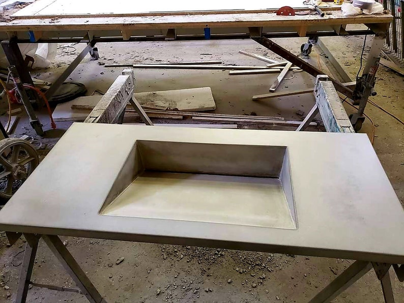 Concrete Vanity Top ramp Sink Etsy
