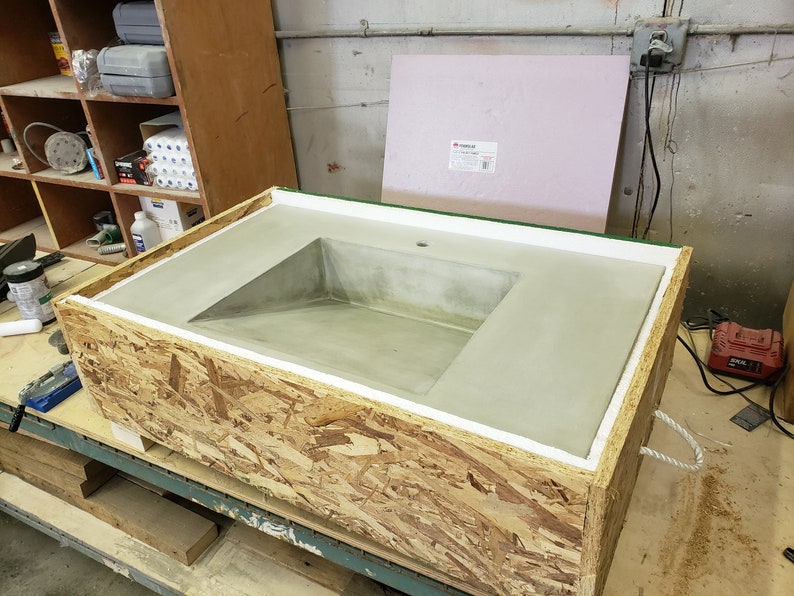 Concrete Vanity Top ramp Sink Etsy