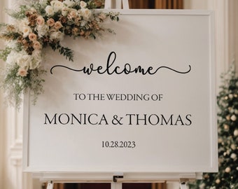 Custom Wedding Welcome Sign, Welcome Poster, Personalized Wedding Sign Board, Printing Service