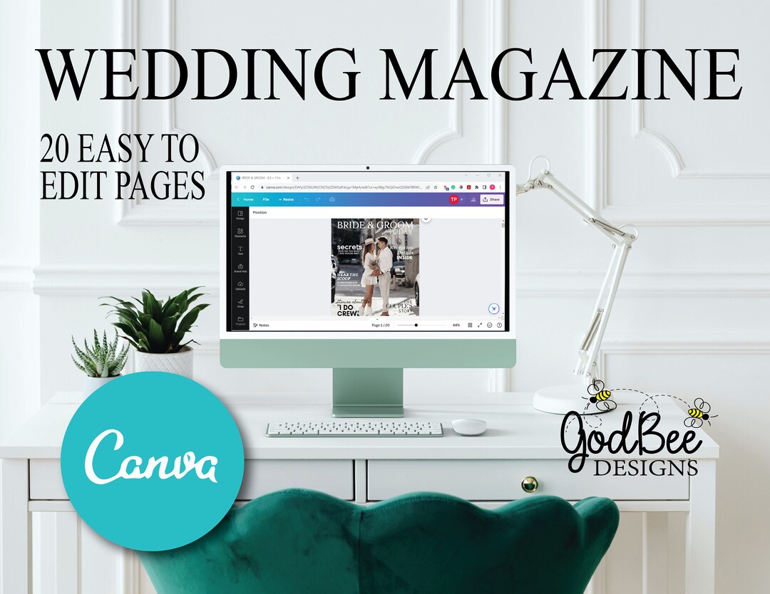 Magazine Program Wedding Magazine; Bride and Groom Today; Canva Template; Modern ...
