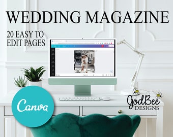Wedding Magazine; Bride and Groom Today; Canva Template; Modern Magazine Program; Wedding Program and Timeline; Seating Chart; Our Story;