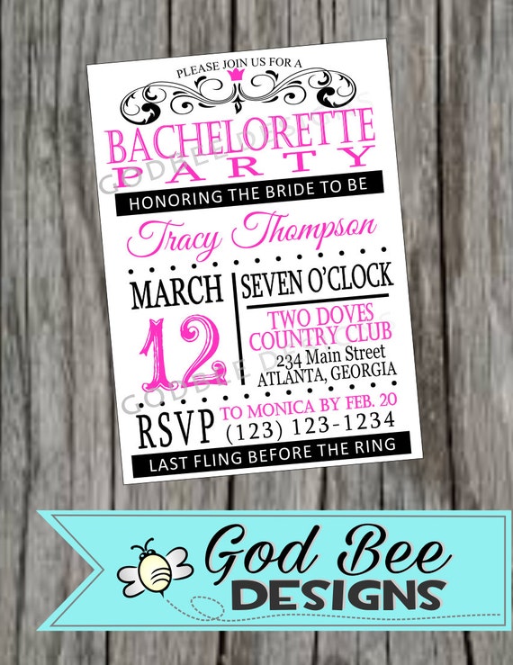 Items similar to Bachelorette Invitation on Etsy