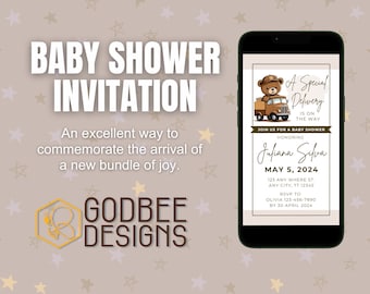 Baby Shower evite, Special Delivery invitation, Canva Template, Instant Download, Text Message, Mailman, Electronic, Digital, UPS Delivery