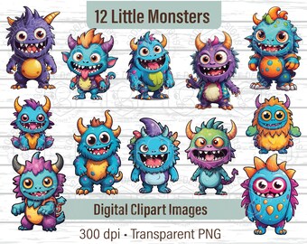 Little Monster, Transparent, Commerical use, Silhouette, Cricut, Scrapbooking, Card Making
