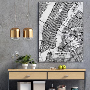 New York City Map Canvas Print / New York Map - New York Print - NYC Map - NYC Wall Decor - Ready to Hang
