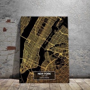 New York City Map Canvas Print / New York Map - New York Print - NYC Map - NYC Wall Decor - Ready to Hang