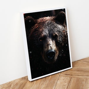 Bear fearless - Motivational Canvas - Entrepreneur Art - Success Canvas - Success Art - fearless bear - art new - VIVACANVAS exclusive art