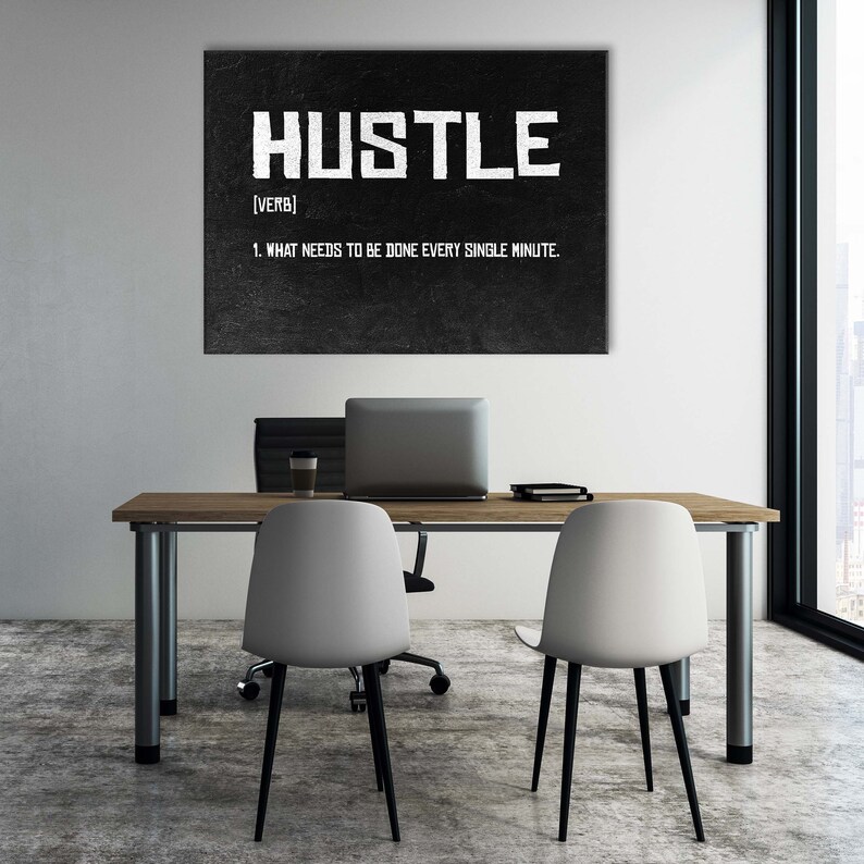 Hustle Definition Motivational Canvas Art Success Art Etsy