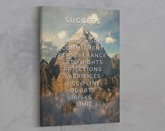 Mountain of Success - Motivational Canvas - Entrepreneur Art - Success Canvas - Success Art