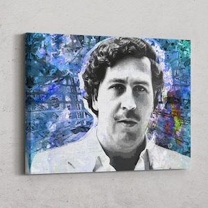 Pablo Escobar Canvas (Narcos poster, Pablo escobar poster, Pablo escobar kunst, plata o plomo, narcos kunst, Escobar Poster)