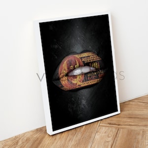 Lip Money Art - PrintKiss Money - abstract dollar - Canvas Abstract worthy Print Art - canvas Lip Dollar - collage canvas - new art