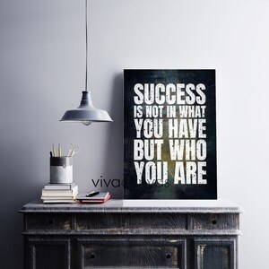Success motivation  Canvas print Motivational saying wall modern  work art  office Art -  canvas print who you are - success art