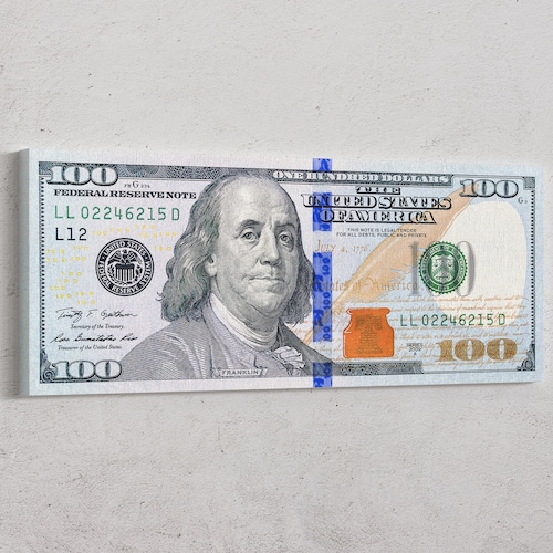 Money Art 100 Dollar Bill Print Benjamin Franklin Money Etsy