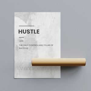 Hustle white Definition - Motivational canvas  - Hustle Art - Hustle Canvas - motivation art - work art - work canvas