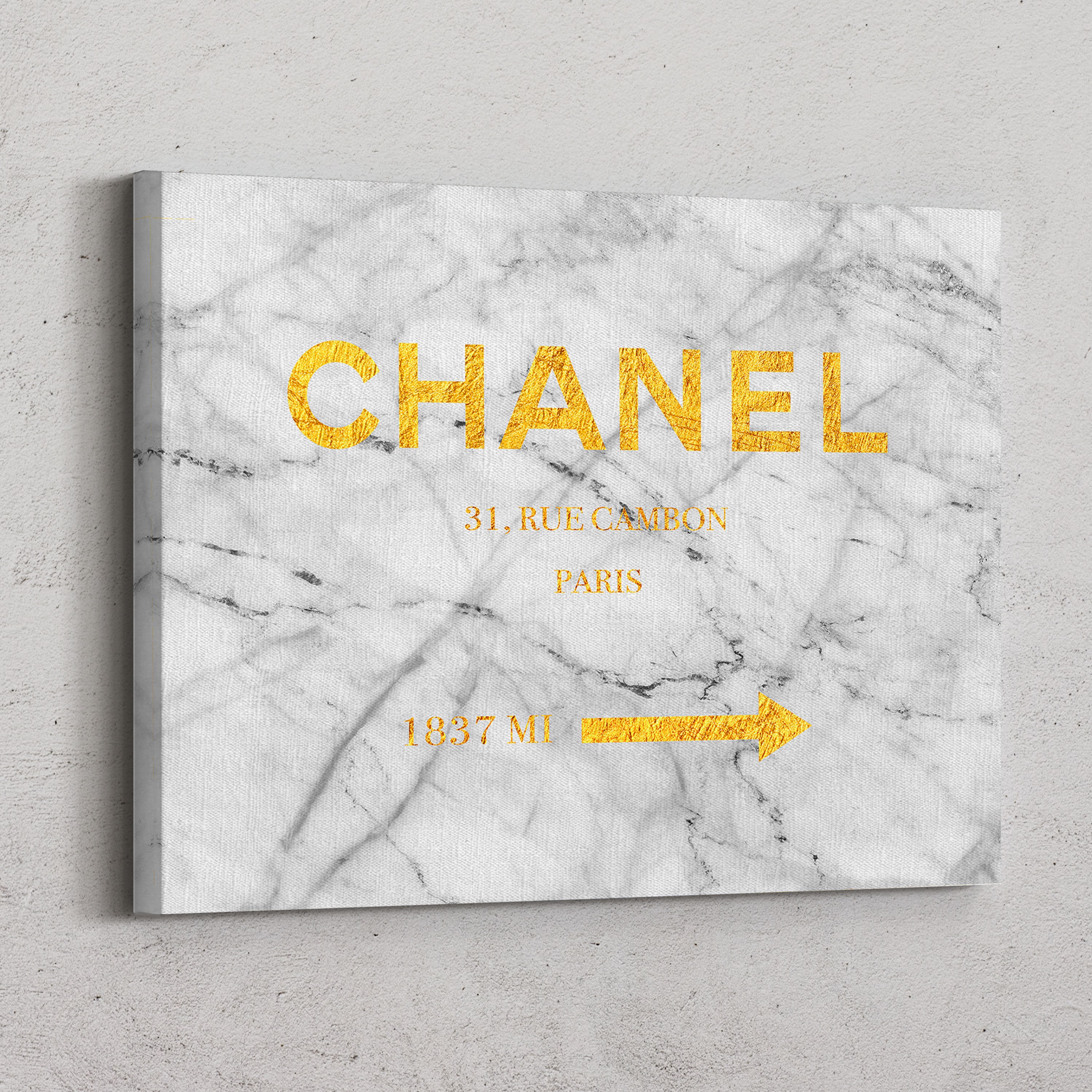 Chanel Gold Marble Canvas Print Chanel decor Chanel Marfa | Etsy