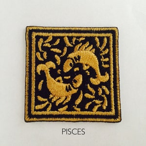 PISCES- Embroidered Patch (Iron or sew on)