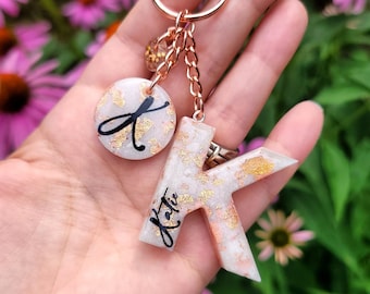 Letter Keychain - Custom Keychain - Resin Keychain - Letter Name Keychain - Initial Keychain