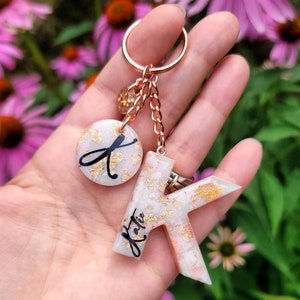 Letter Keychain - Custom Keychain - Resin Keychain - Letter Name Keychain - Initial Keychain