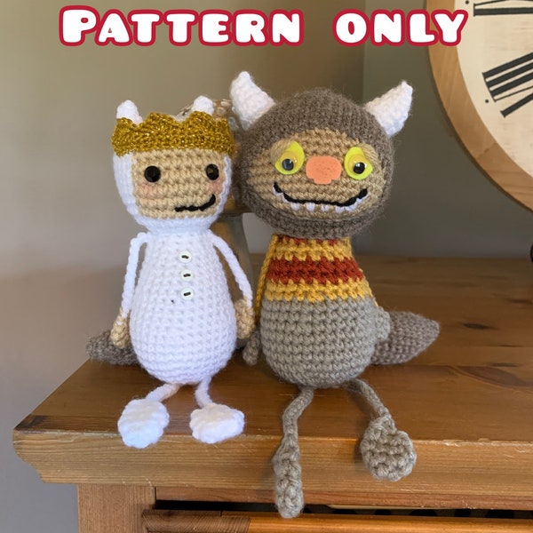 Where The Wild Things Are Inspired Monster and Boy King Amigurumi Crochet Pattern