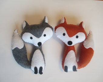 Fox doll pattern, stuffed animal, plushie pdf pattern