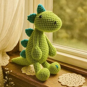 Adorable crochet dinosaur amigurumi