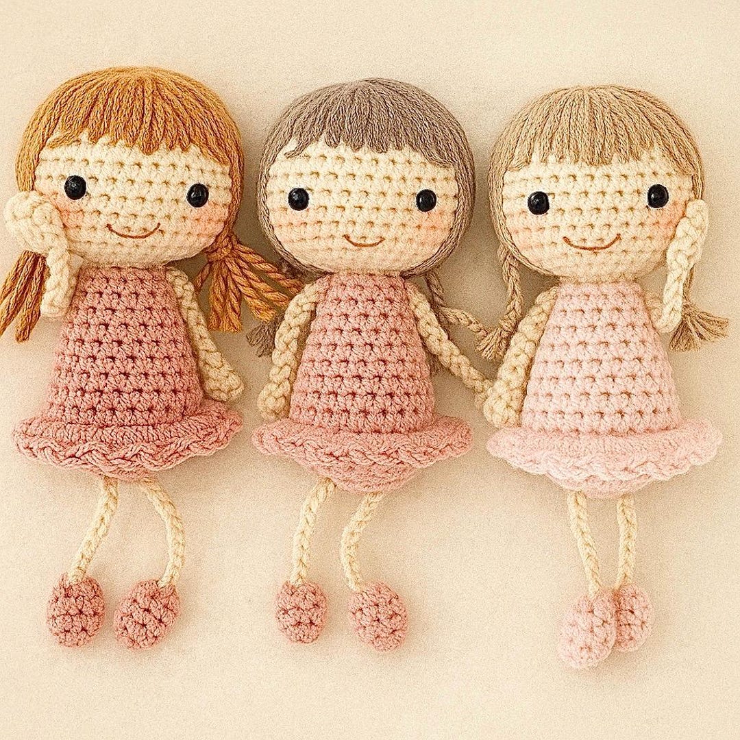 Set of Three Rag Dolls - Etsy