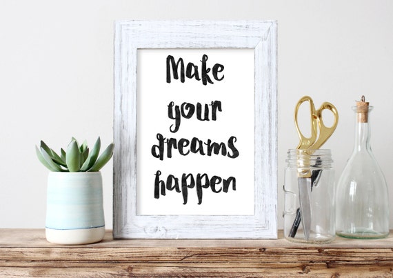 Home Decor Make It Happen Speedometer Dream Art//Canvas Print Wall Art Poster