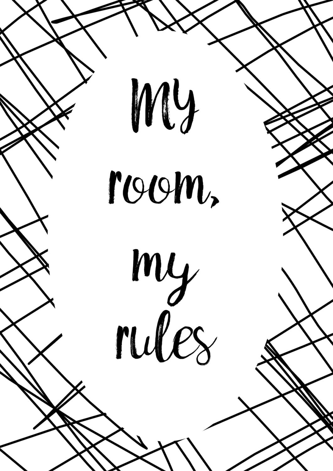 Mi habitación mis reglas imprimible cartel adolescente arte | Etsy