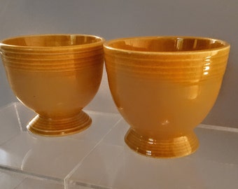 Stunning Vintage Fiesta Ware Original Yellow Ceramic Egg Cups