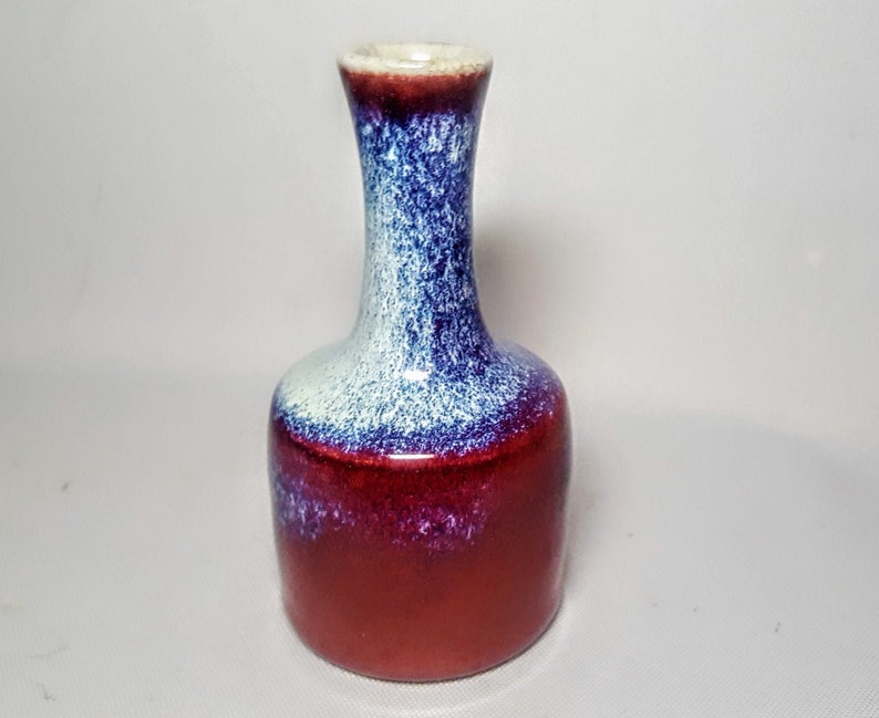 Chinese 19th Century Flambe Glaze Mallet Form Porcelain Vase wCrackle Glaze Bottom